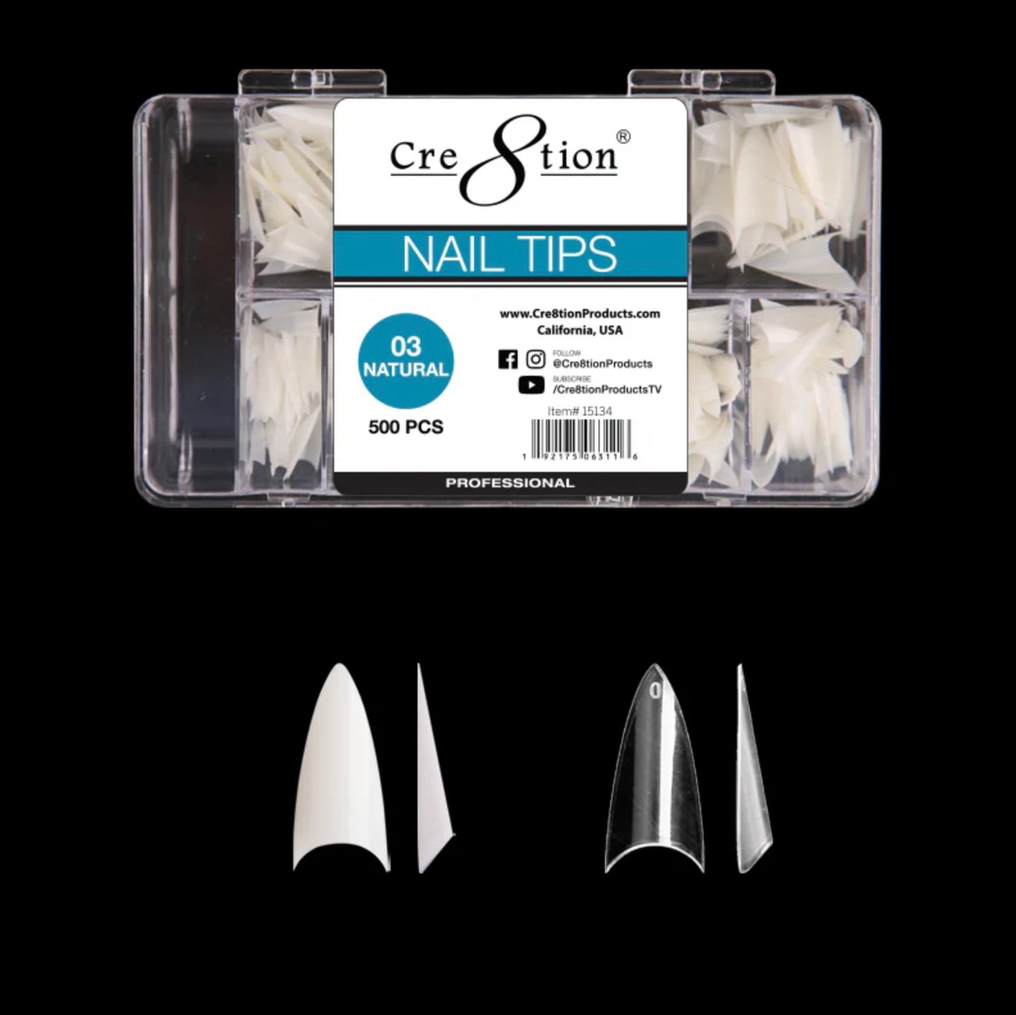 Natural Short Stiletto Tips