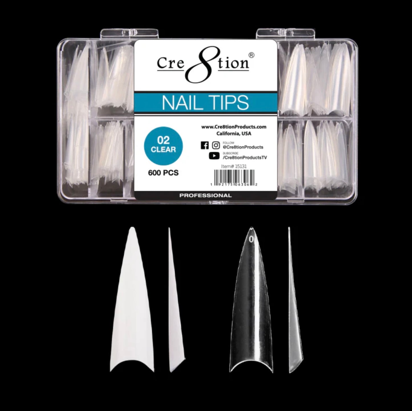 Clear Long Stiletto Tips