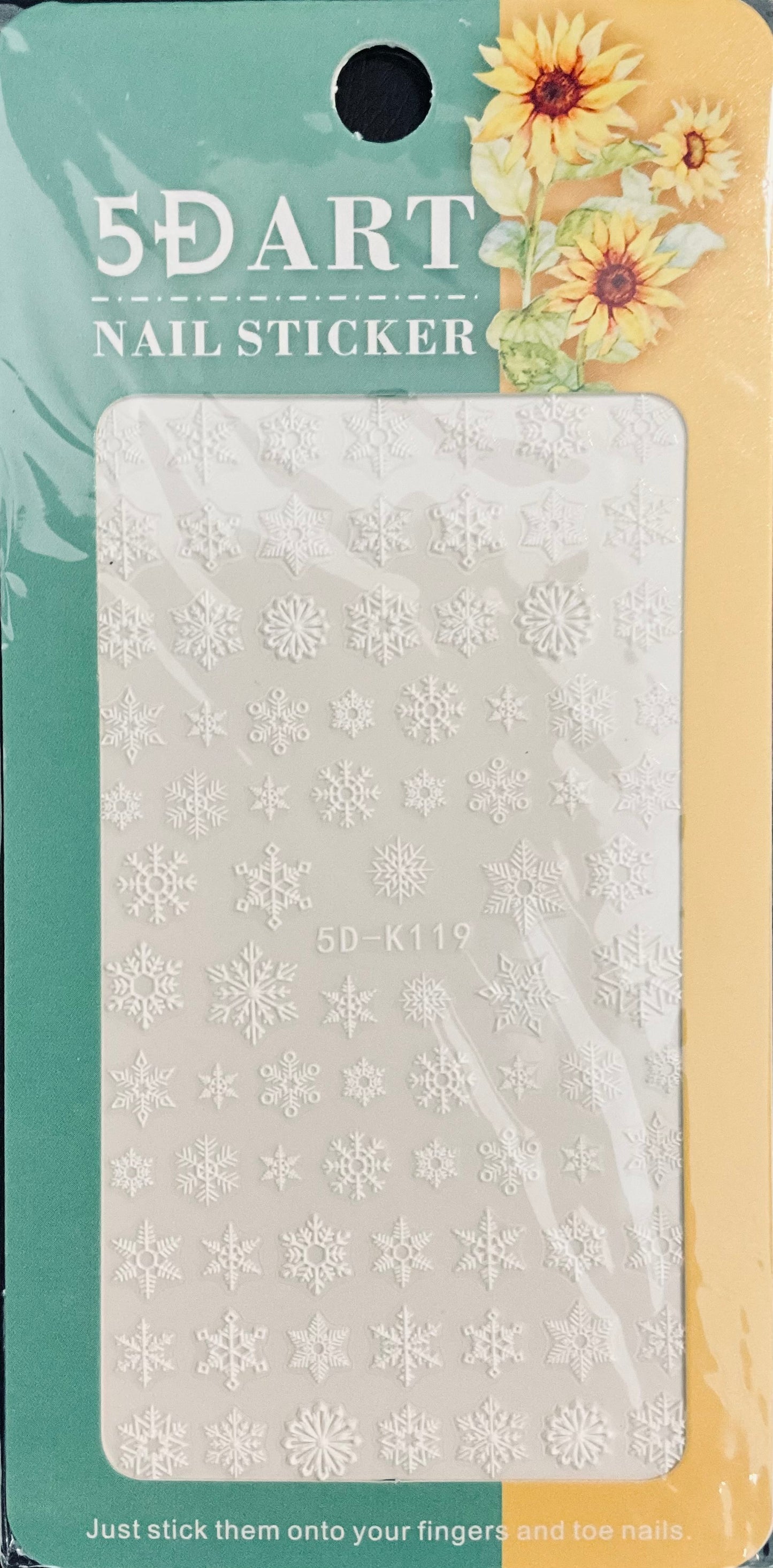 5D White Snowflake Sticker