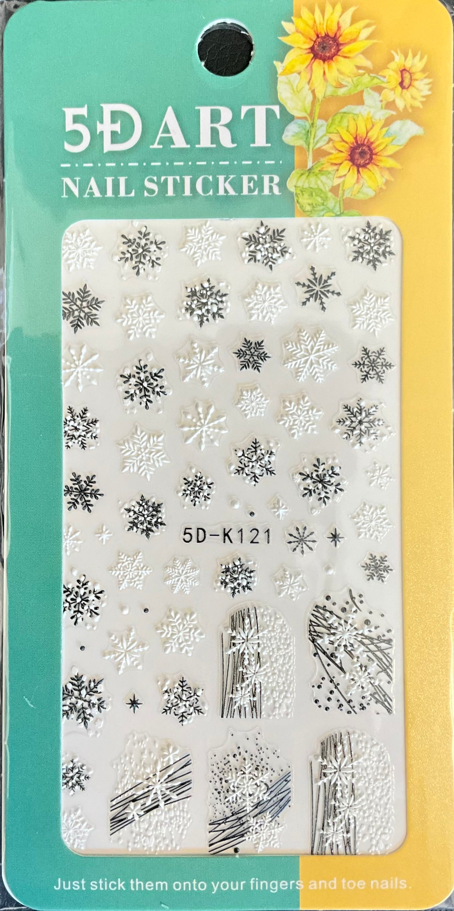5D Black Snowflake Sticker